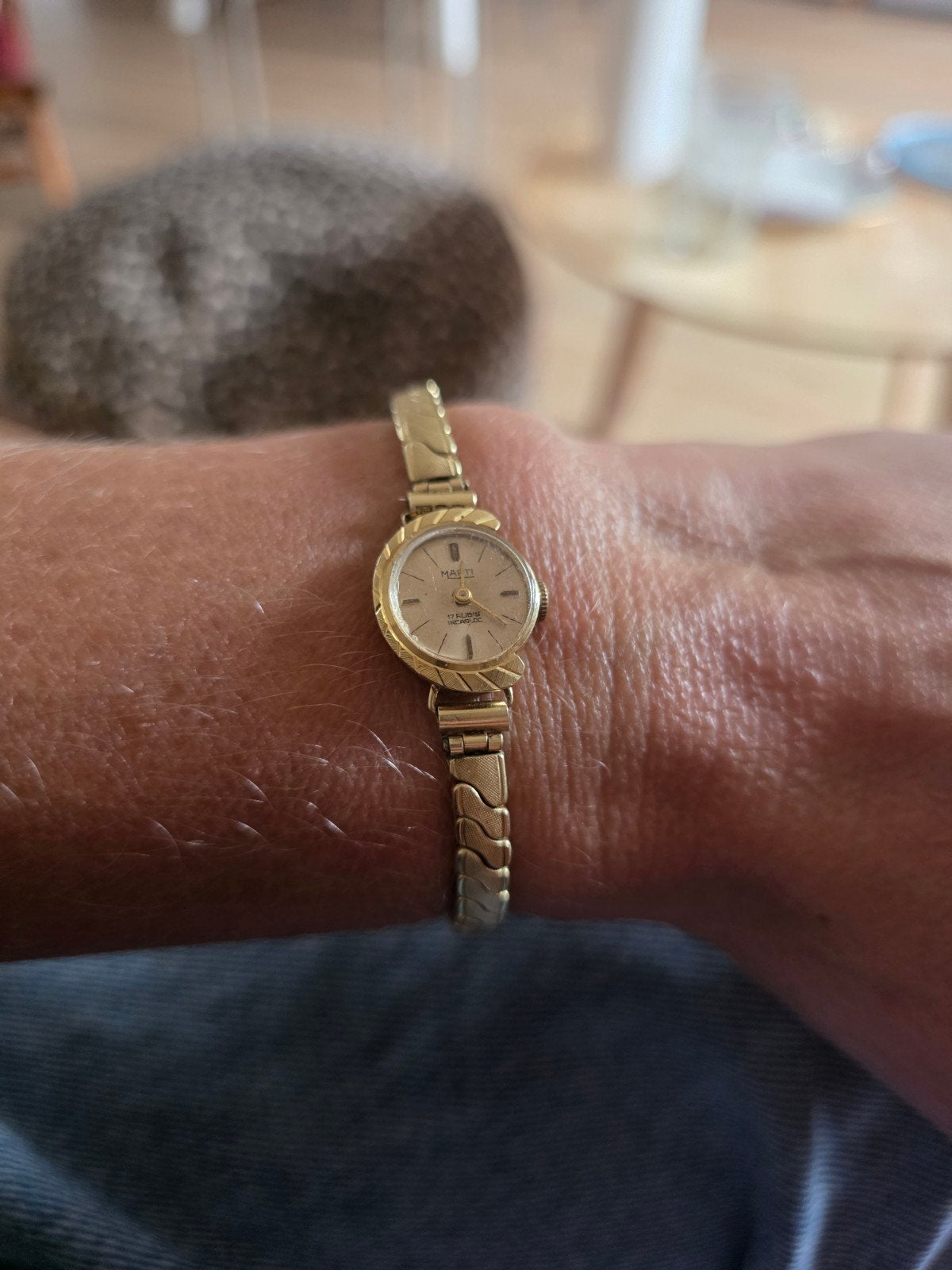 Massief gouden 14K dameshorloge, loopt nog perfect, Gebruikt, Polshorloge, Goud, Goud