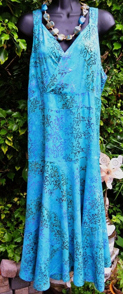 Zomerjurk batik print Indonesië jurk tuniek Normal Crazy XL, Normal Crazy Indonesië, Blauw, Maat 42/44 (L), Ophalen of Verzenden