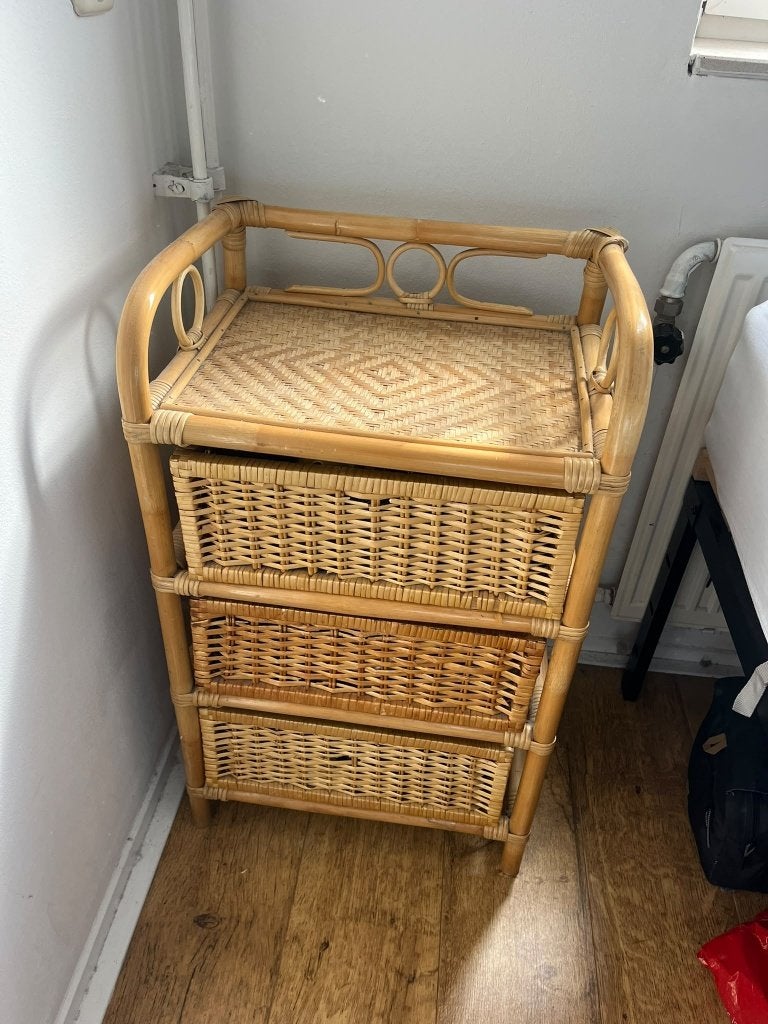 Rotan ladekastje met 3 lades, Ophalen, Overige materialen, Minder dan 50 cm, Gebruikt