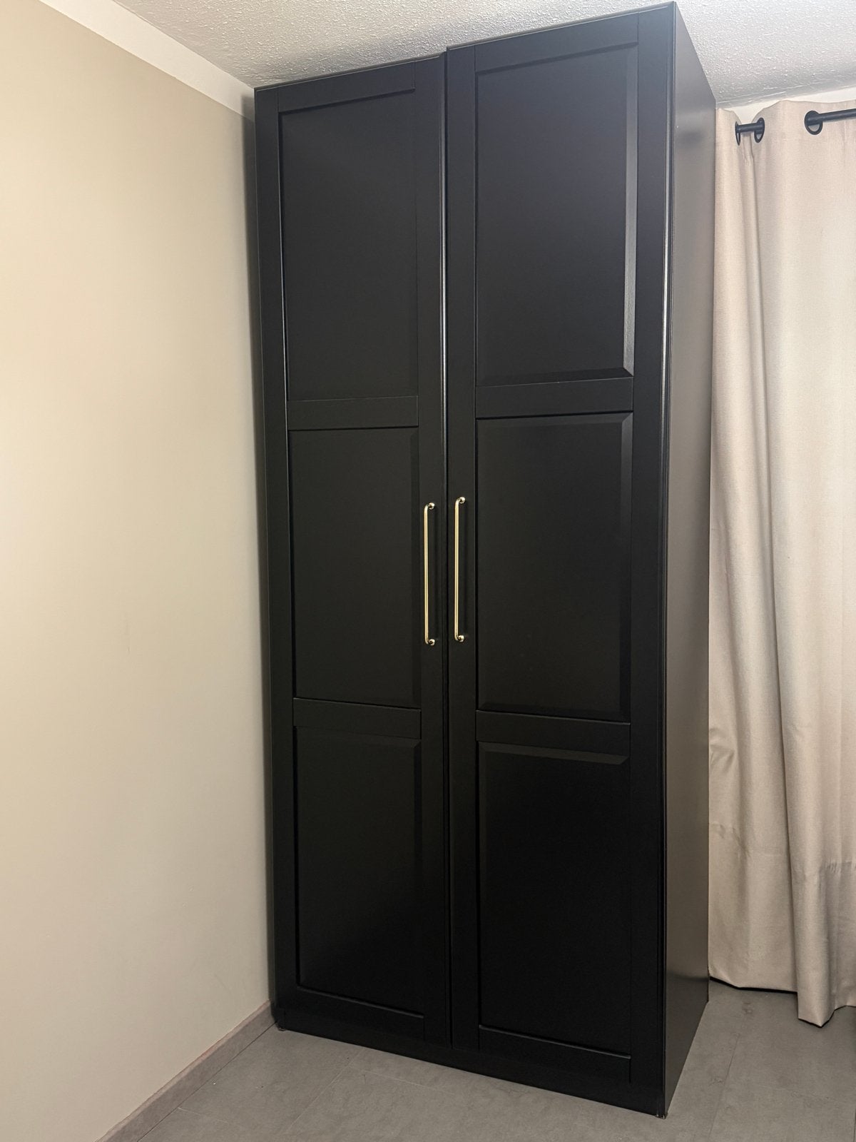 Zwarte IKEA PAX-deuren met gouden handgrepen + Gratis lades, Ophalen, Gebruikt, 200 cm of meer, 50 tot 100 cm