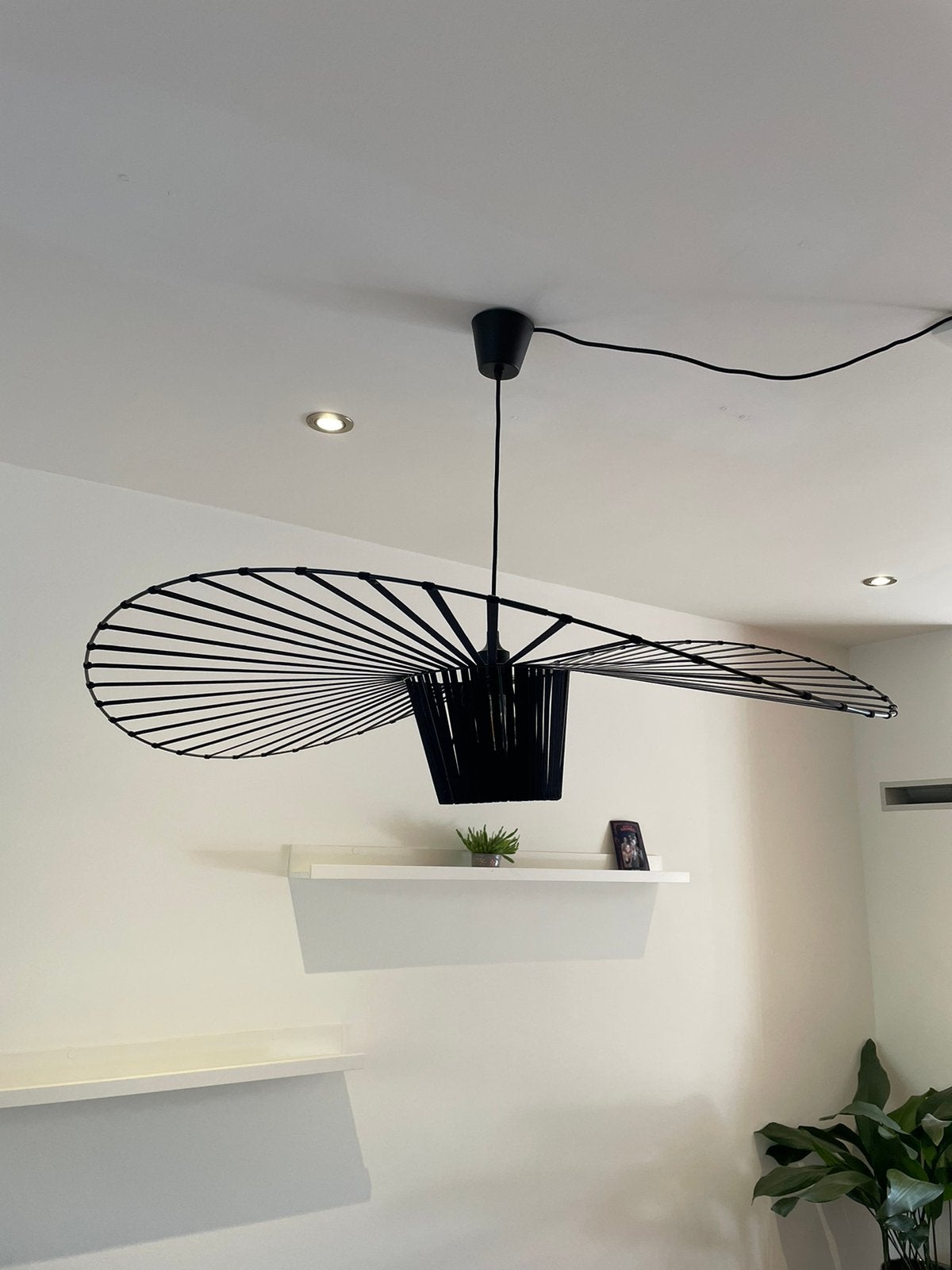 Moderne Zwarte Hanglamp - vertigo pendant lamp, Ophalen, Zo goed als nieuw, Textiel, E27 (groot)