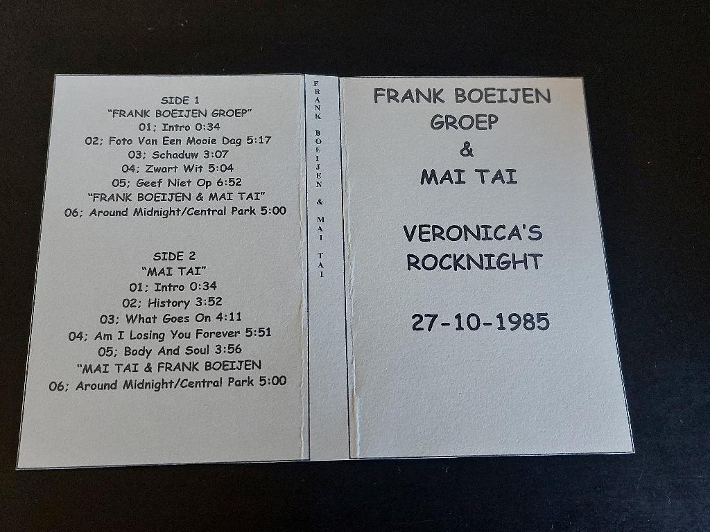 FRANK BOEIJEN GROEP & MAI TAI - VERONICA'S ROCKNIGHT (MC), Cd's en Dvd's, Cassettebandjes, 1 bandje, Ophalen of Verzenden, Zo goed als nieuw