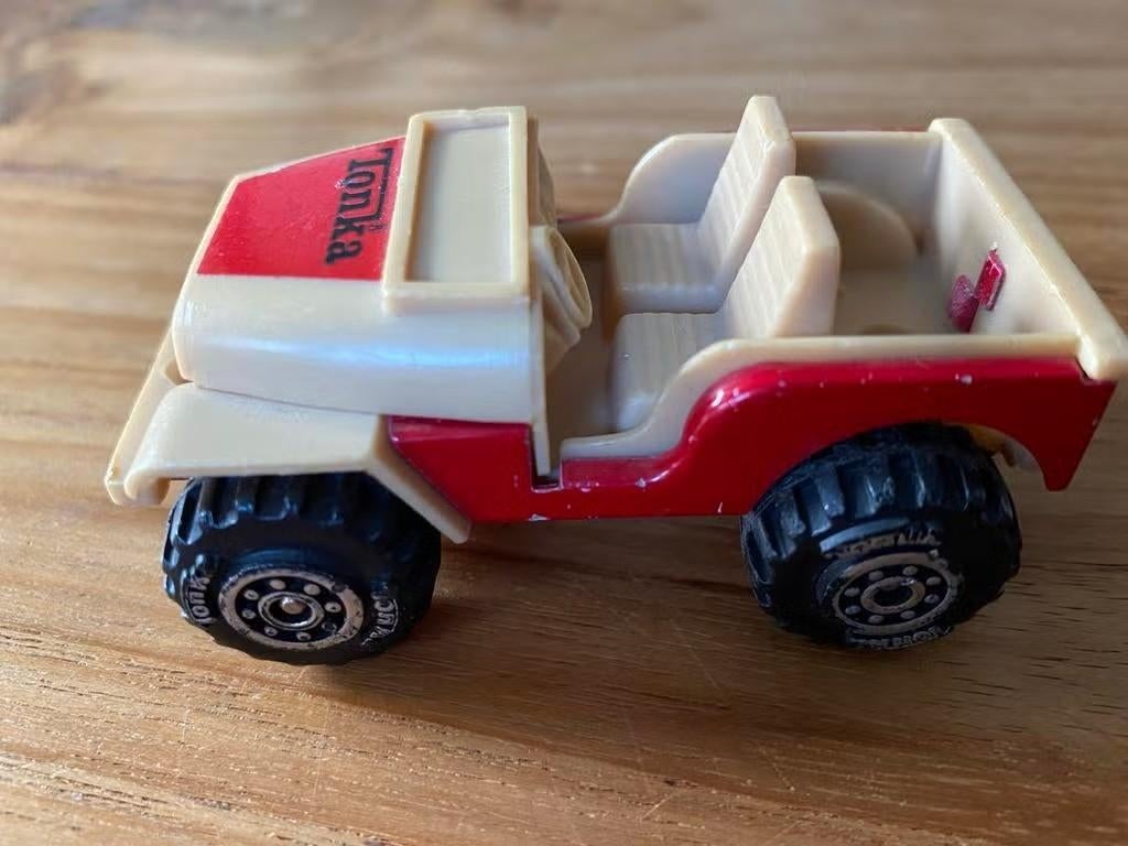 Vintage Tonka Jeep 1979 - Bruin & Rood, Ophalen of Verzenden, Gebruikt