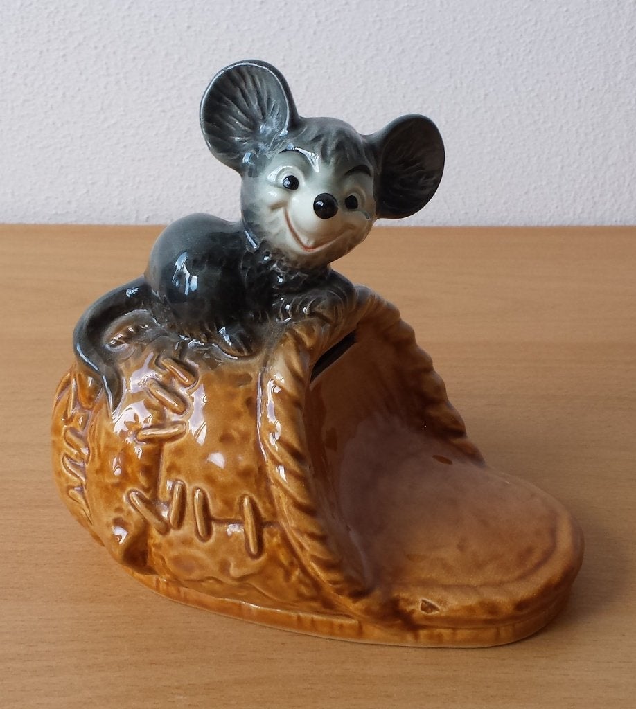 Muis op Pantoffel Spaarpot - Goebel Germany, Verzamelen, Ophalen of Verzenden, Zo goed als nieuw, Dier