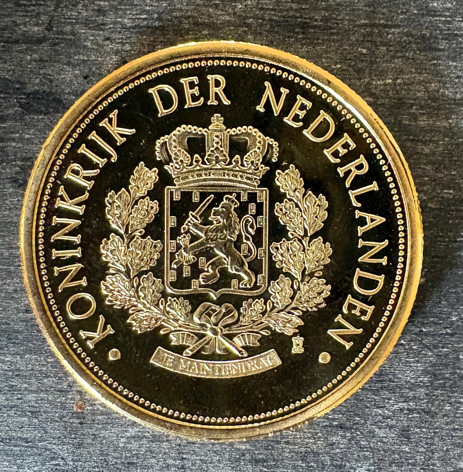 Officiële massief vergulde herdenkingsuitgifte, Ophalen of Verzenden, Nederland, Munten
