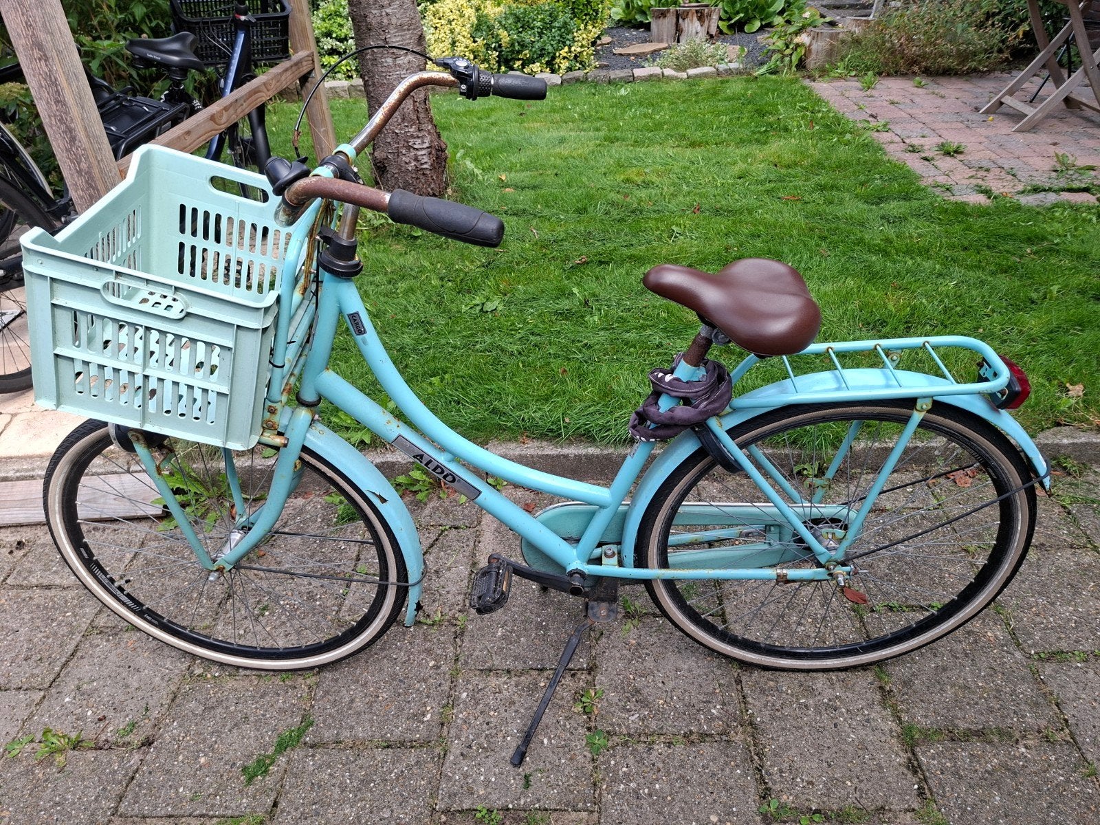 Aldo damesfiets met kratje, Fietsen en Brommers, Terugtraprem, 50 tot 53 cm, Ophalen, Overige merken