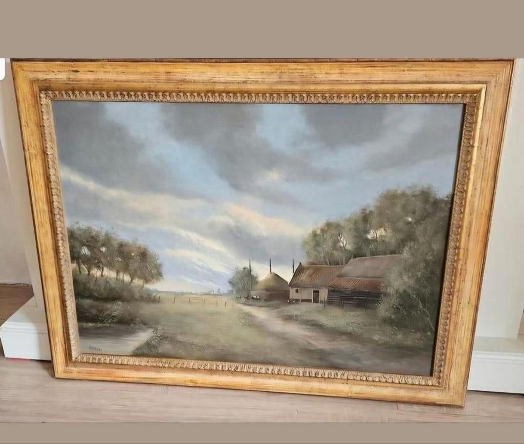LANDELIJK SCHILDERIJ SCHILDER W. KROON., Antiek en Kunst, Kunst | Schilderijen | Klassiek, Ophalen
