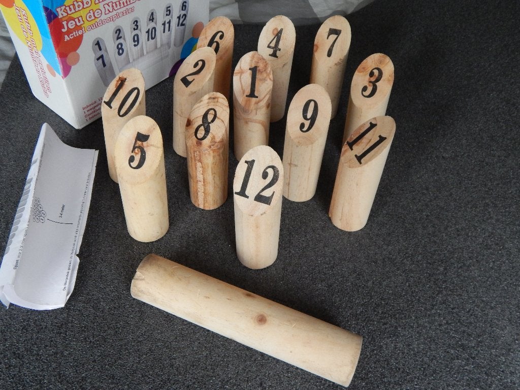 kubb spel met cijfers, Ophalen of Verzenden, Gebruikt