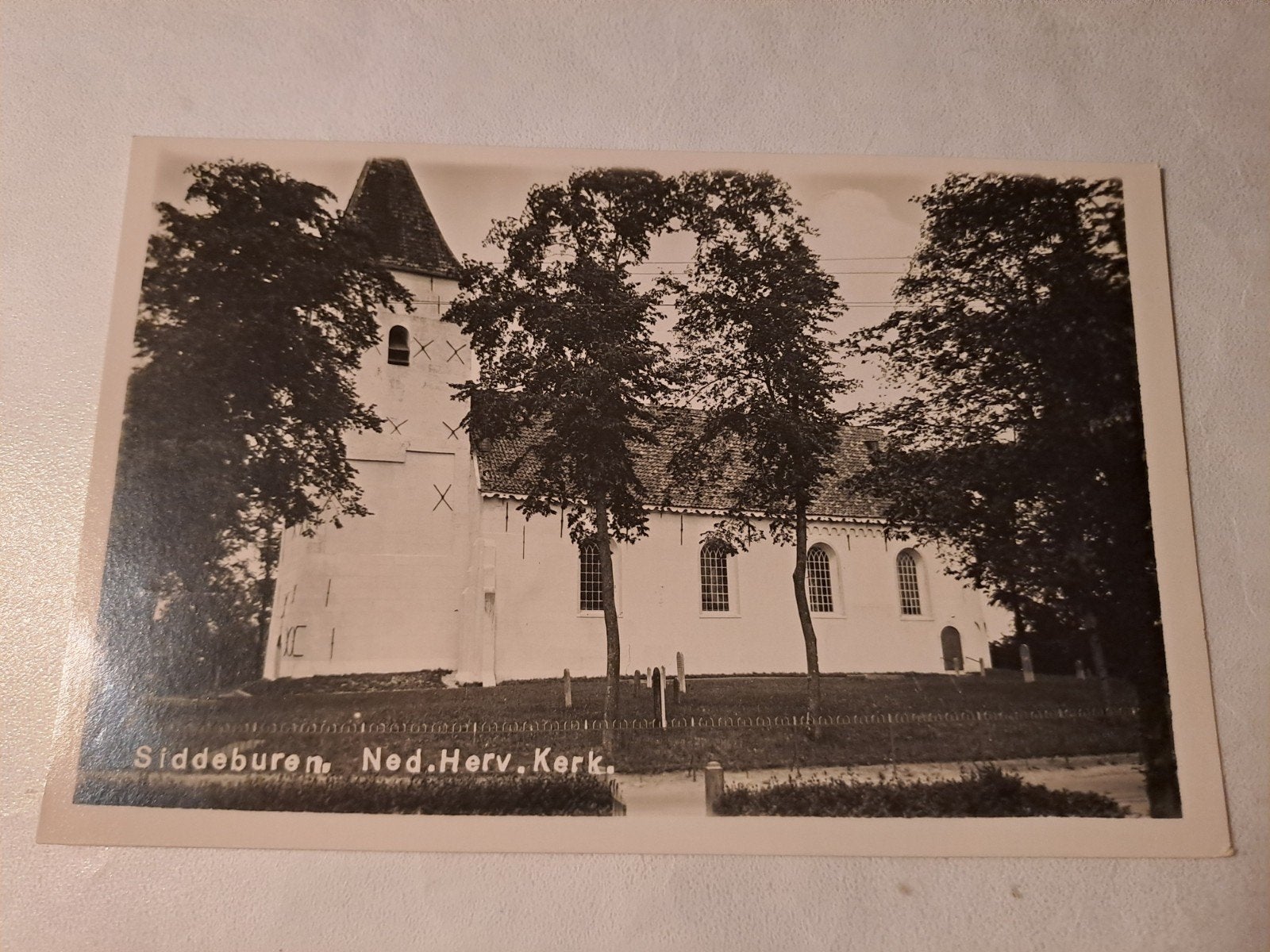 Siddeburen, Van der list, fotokaart,  kerk, Ophalen of Verzenden