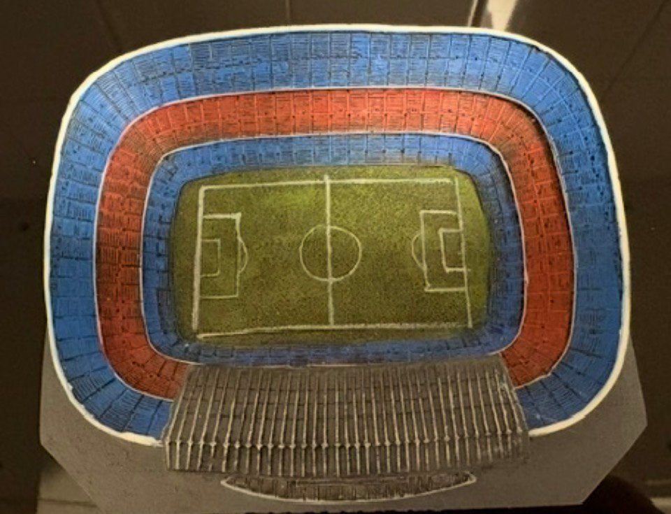 Voetbalstadion Model Cap nou Barcelona, Ophalen of Verzenden, Zo goed als nieuw, Buitenlandse clubs, Vaantje of Sjaal