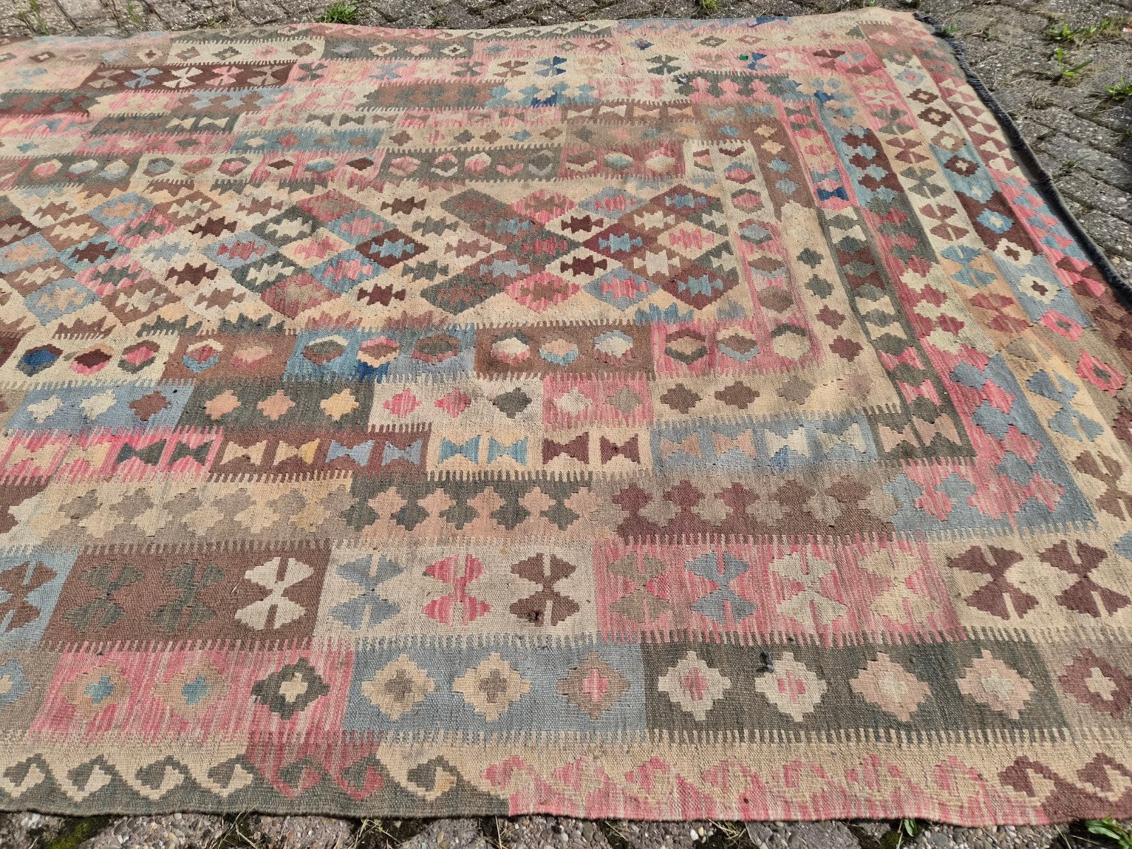 oud perzisch tapijt " kelim " +/- 2 x 3 m., Antiek en Kunst, Antiek | Kleden en Textiel, Ophalen of Verzenden