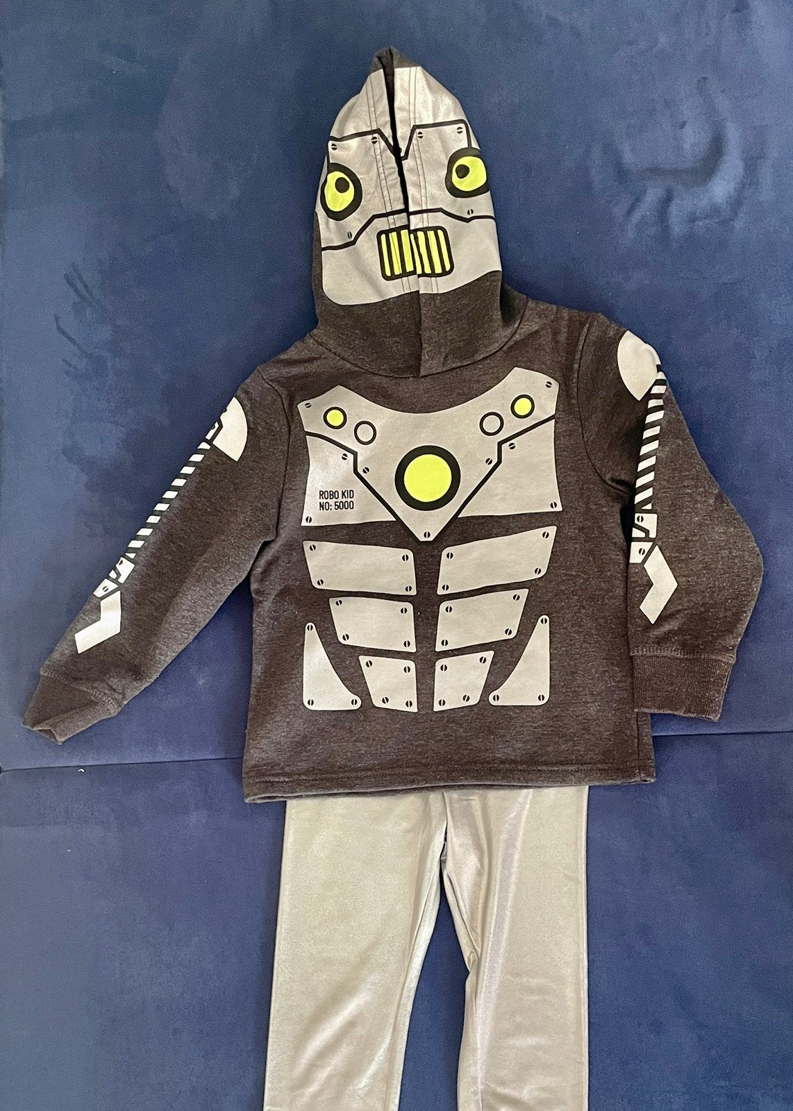 Robotkostuumset | Hoodie & zilveren legging | Maat 110/116, Ophalen of Verzenden, Zo goed als nieuw, Jongen of Meisje