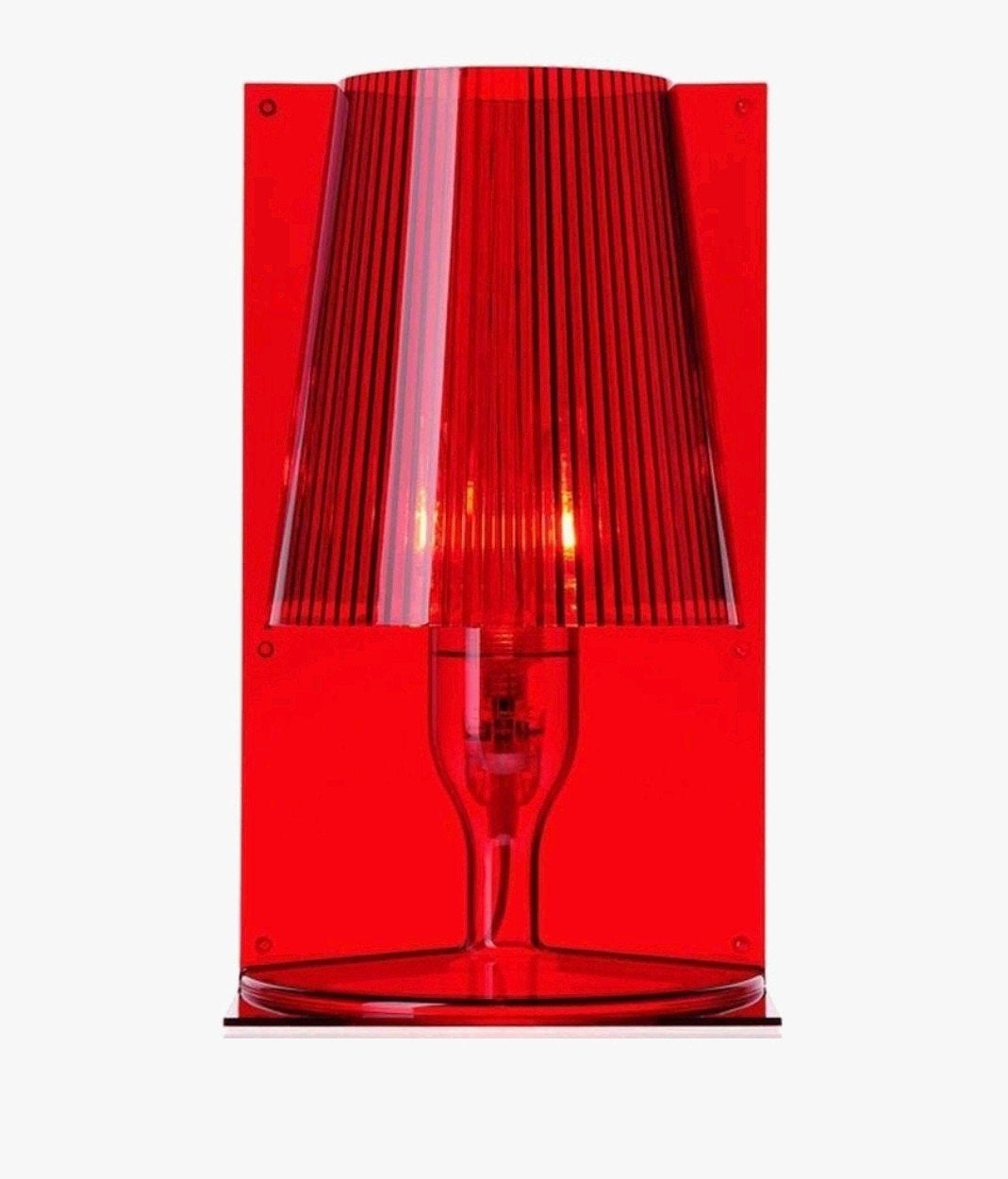 Kartell Take tafellampen – set van 2 – transparant rood, Ophalen of Verzenden, Gebruikt, Minder dan 50 cm