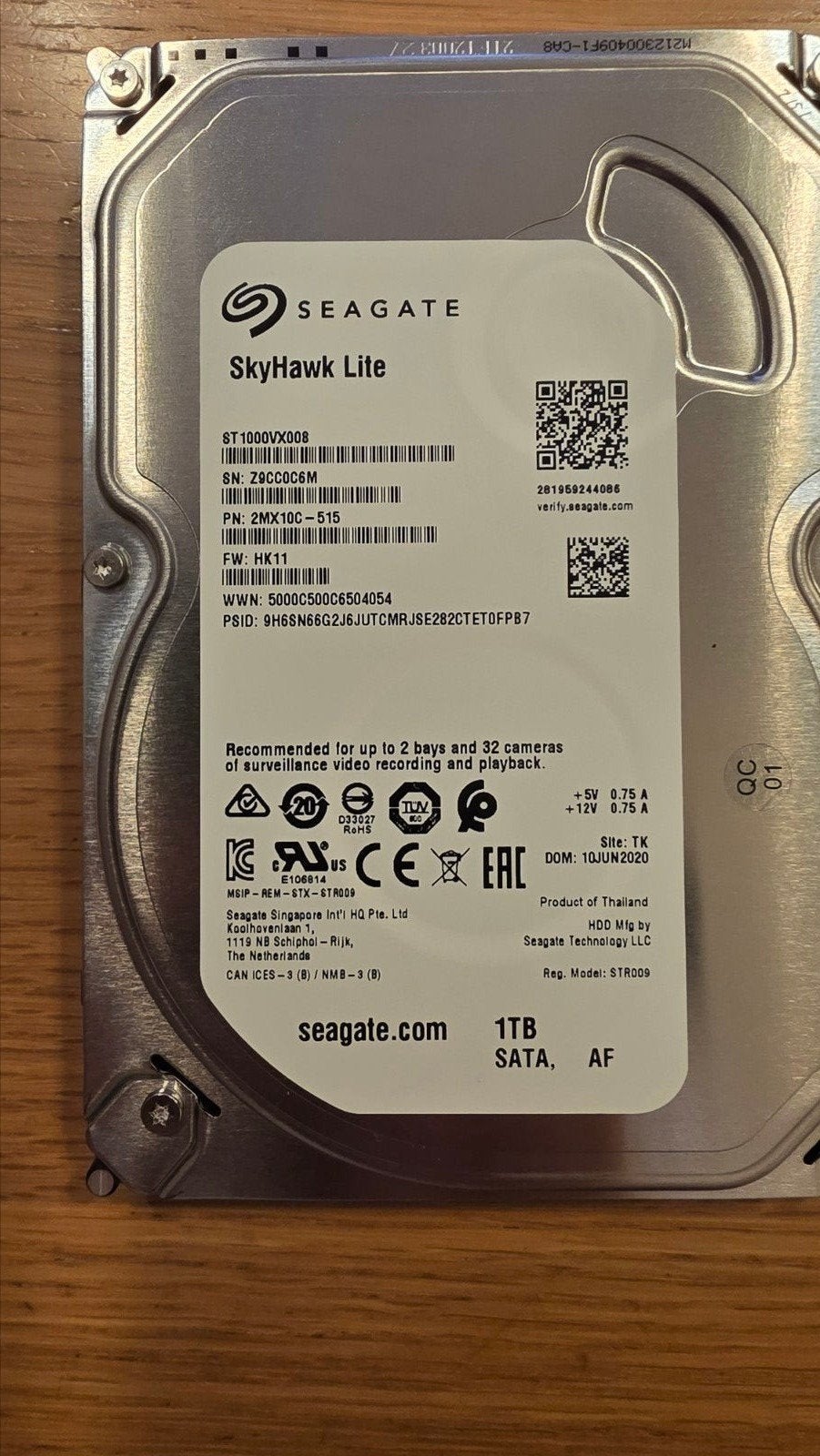 Seagate SkyHawk Lite 1TB SATA HDD - Interne Harde Schijf, Intern, Ophalen of Verzenden, Zo goed als nieuw, 1TB