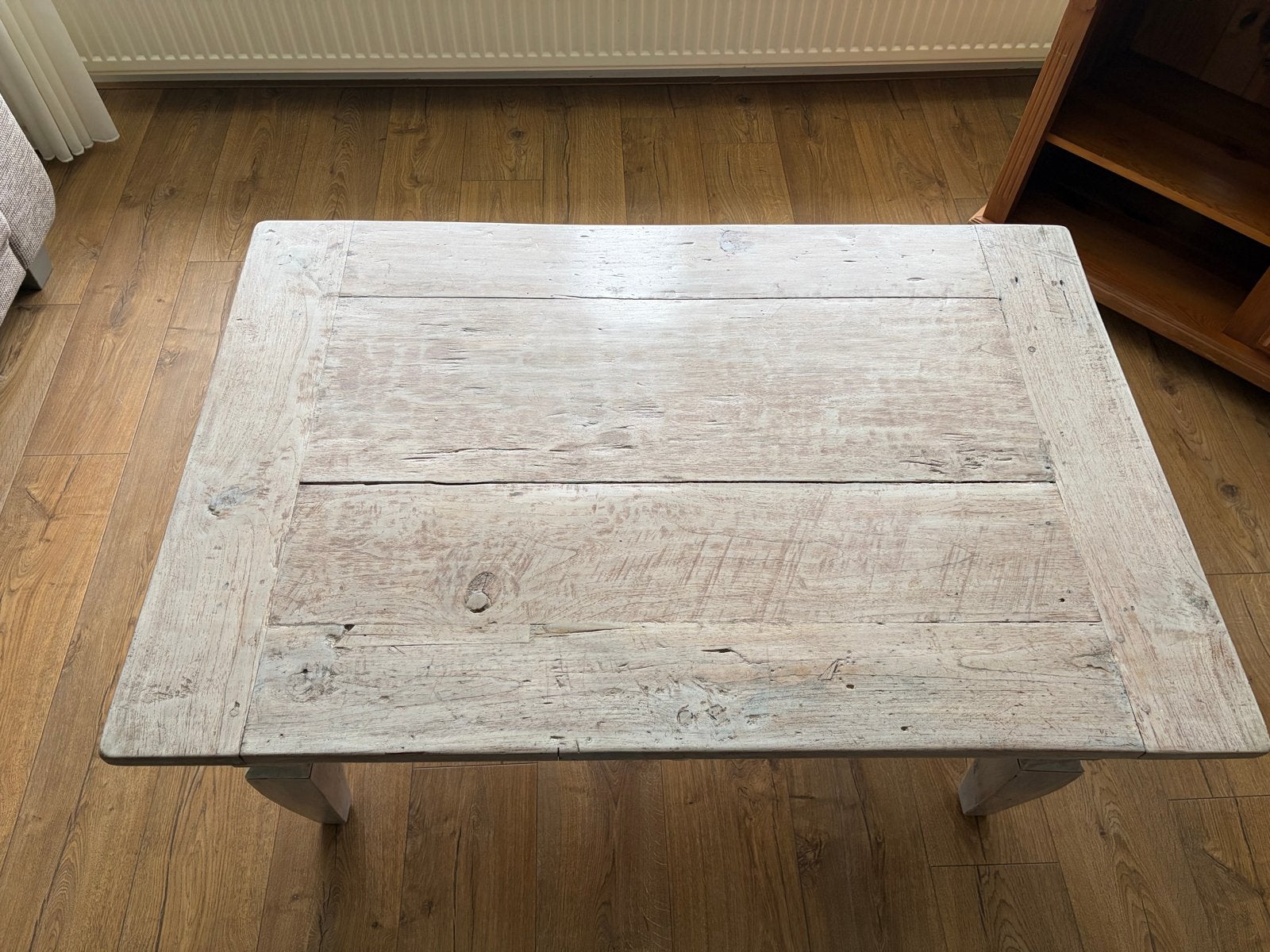 Salontafel Whitewash 120x80 cm, Gebruikt, 100 tot 150 cm, Rechthoekig, Overige houtsoorten