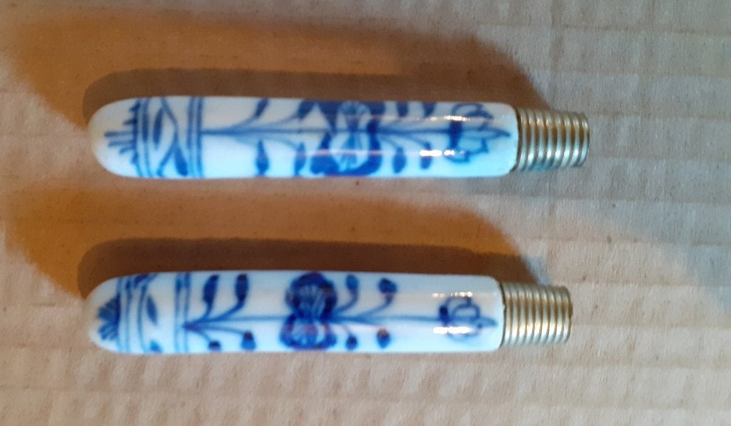 Antiek Mesheft 2 stuks porselein, Antiek en Kunst, Ophalen of Verzenden