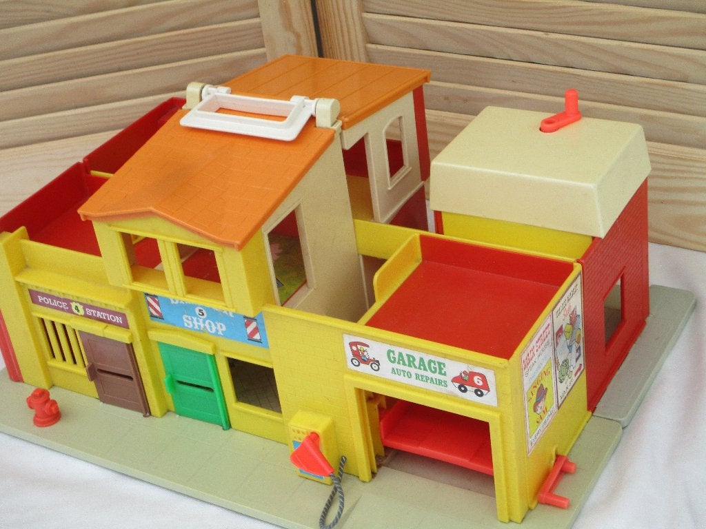 Vintage Fischer-Price Garage-supermarkt etc.v.a25,00e, Ophalen of Verzenden, Gebruikt, Speelset
