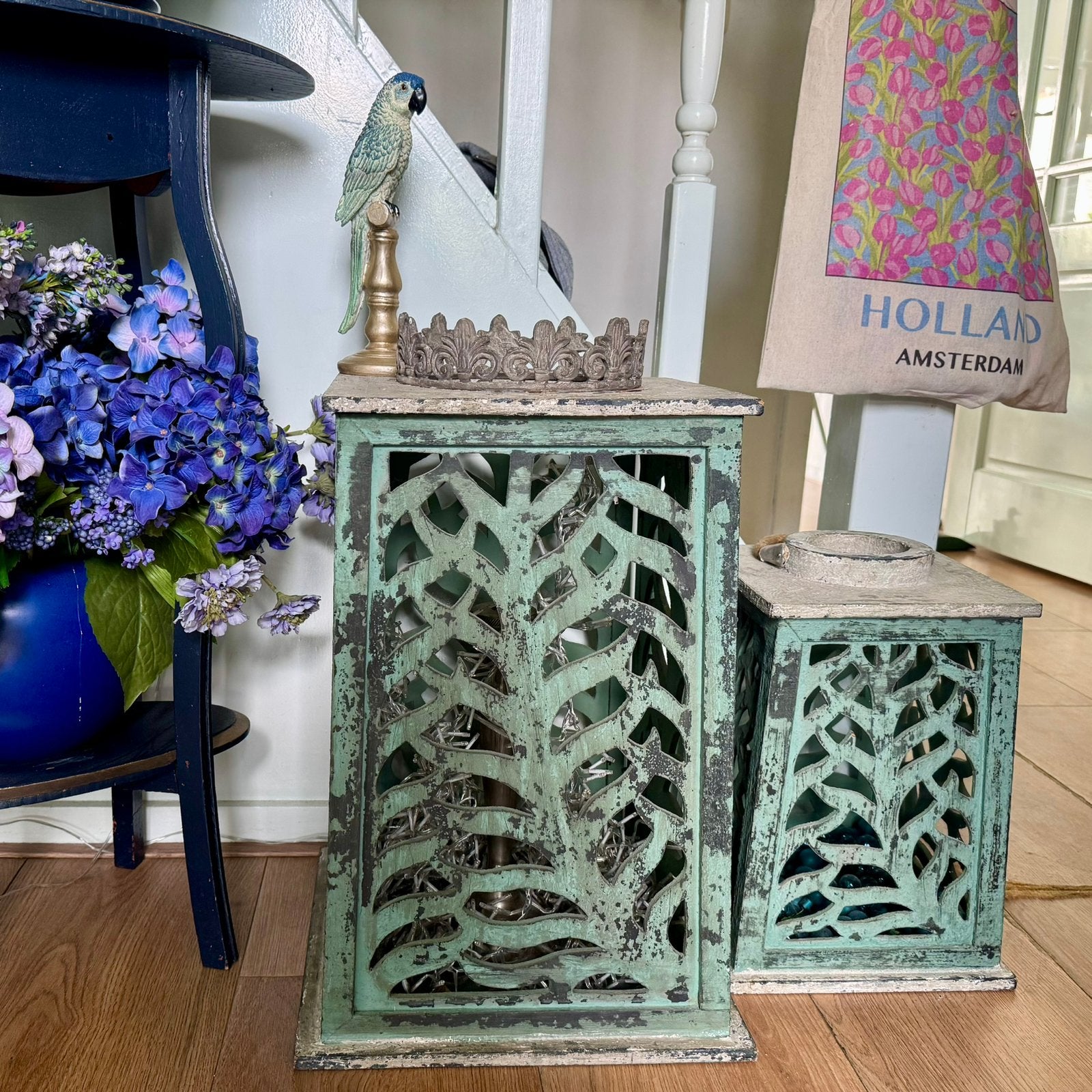 Set houten decoratie objecten, Ophalen, Zo goed als nieuw