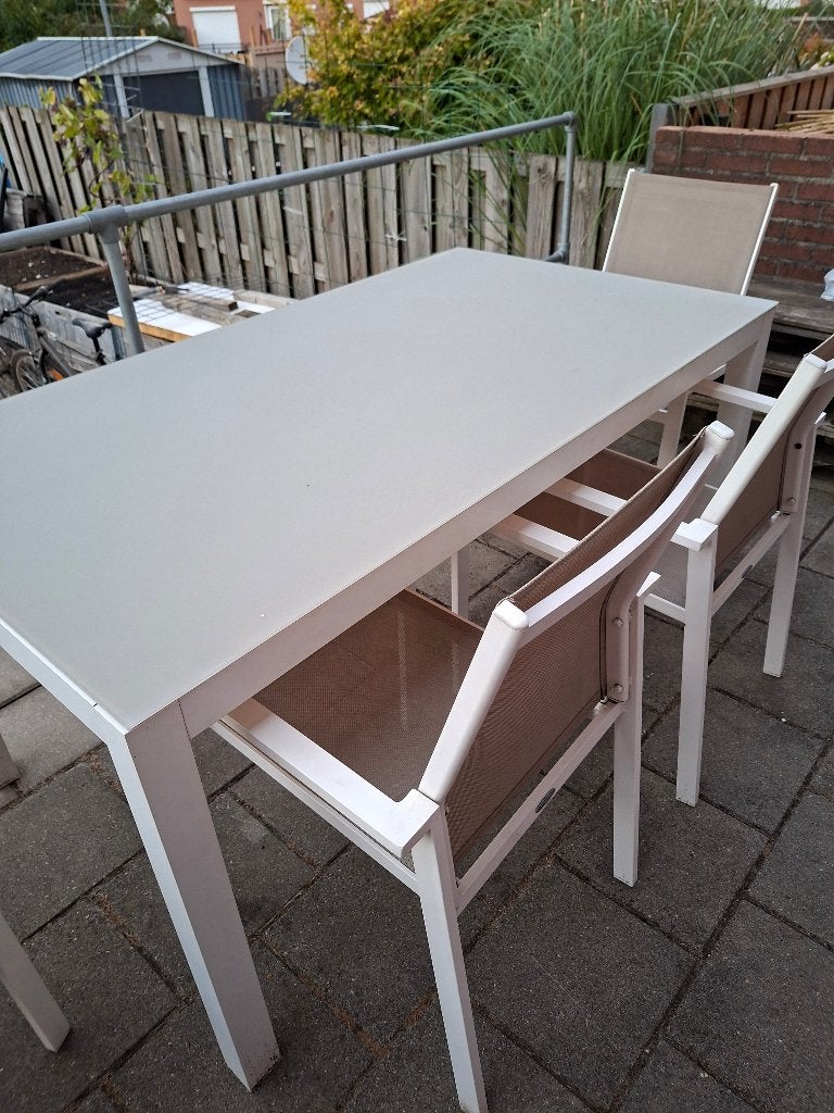 Tuinset, Tuin en Terras, Ophalen, 4 zitplaatsen, Gebruikt, Aluminium