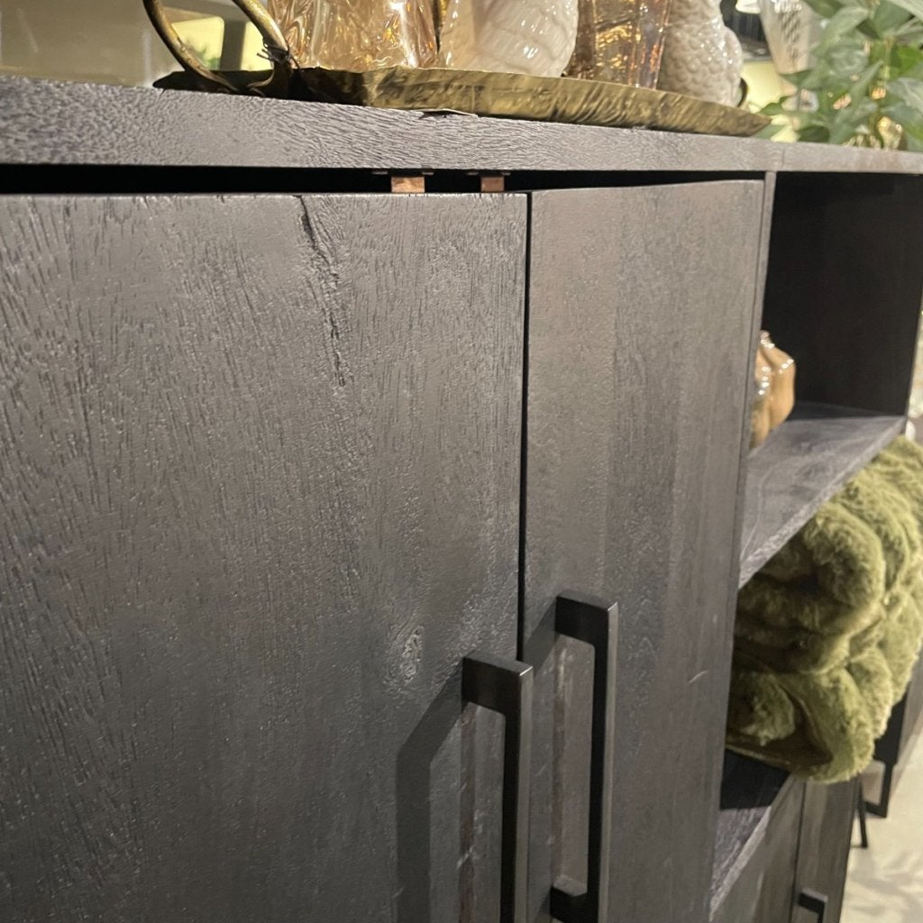 Piastra Opbergkast Mango Deep Black 126cm - Pronto Wonen, Niet ingevuld, Niet ingevuld, Niet ingevuld