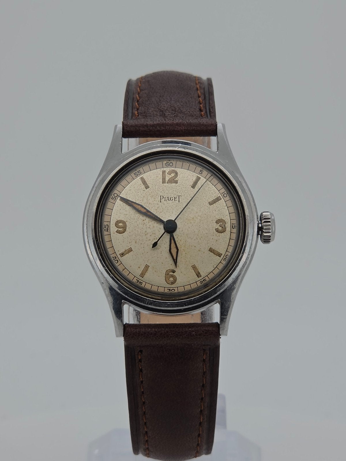Piaget Clamshell WW2 Polshorloge 30mm, Ophalen of Verzenden, Staal, Polshorloge, Overige merken