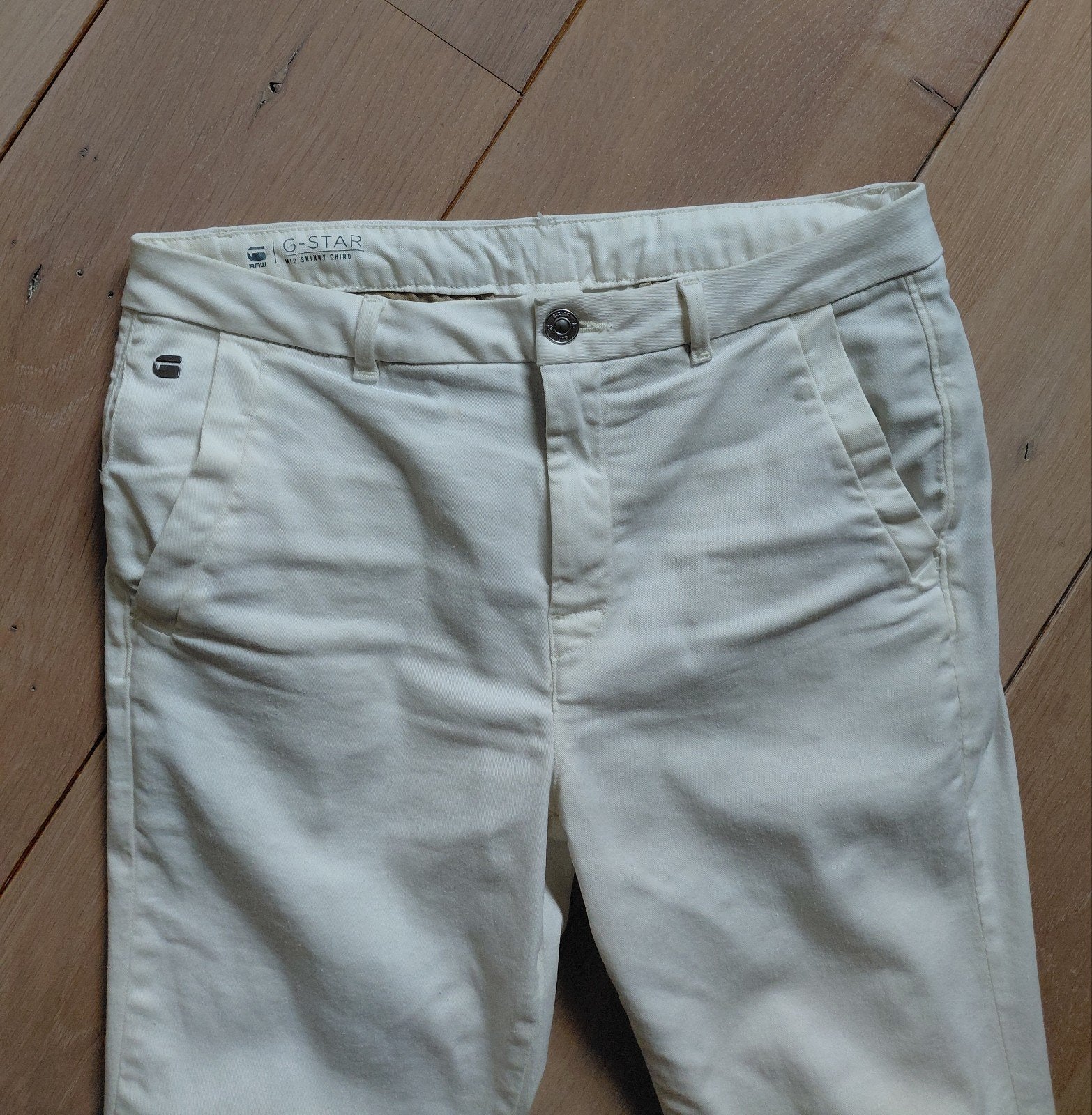 Als nieuw G_STAR RAW MID SKINNY CHINO mt W 26  l 32, Wit, Ophalen of Verzenden, W27 (confectie 34) of kleiner, G-STAR RAW