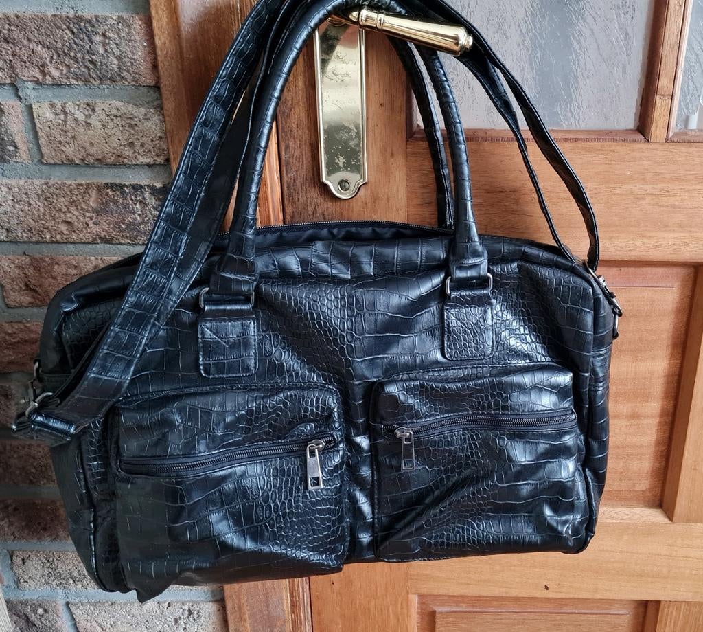 Zwarte Daniel Ray Handtas met Krokodillenprint, Ophalen of Verzenden, Zo goed als nieuw, Zwart, Shopper
