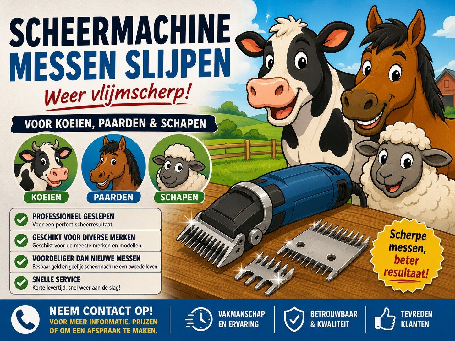 Scheermachine messen slijpen, Ophalen, Nieuw