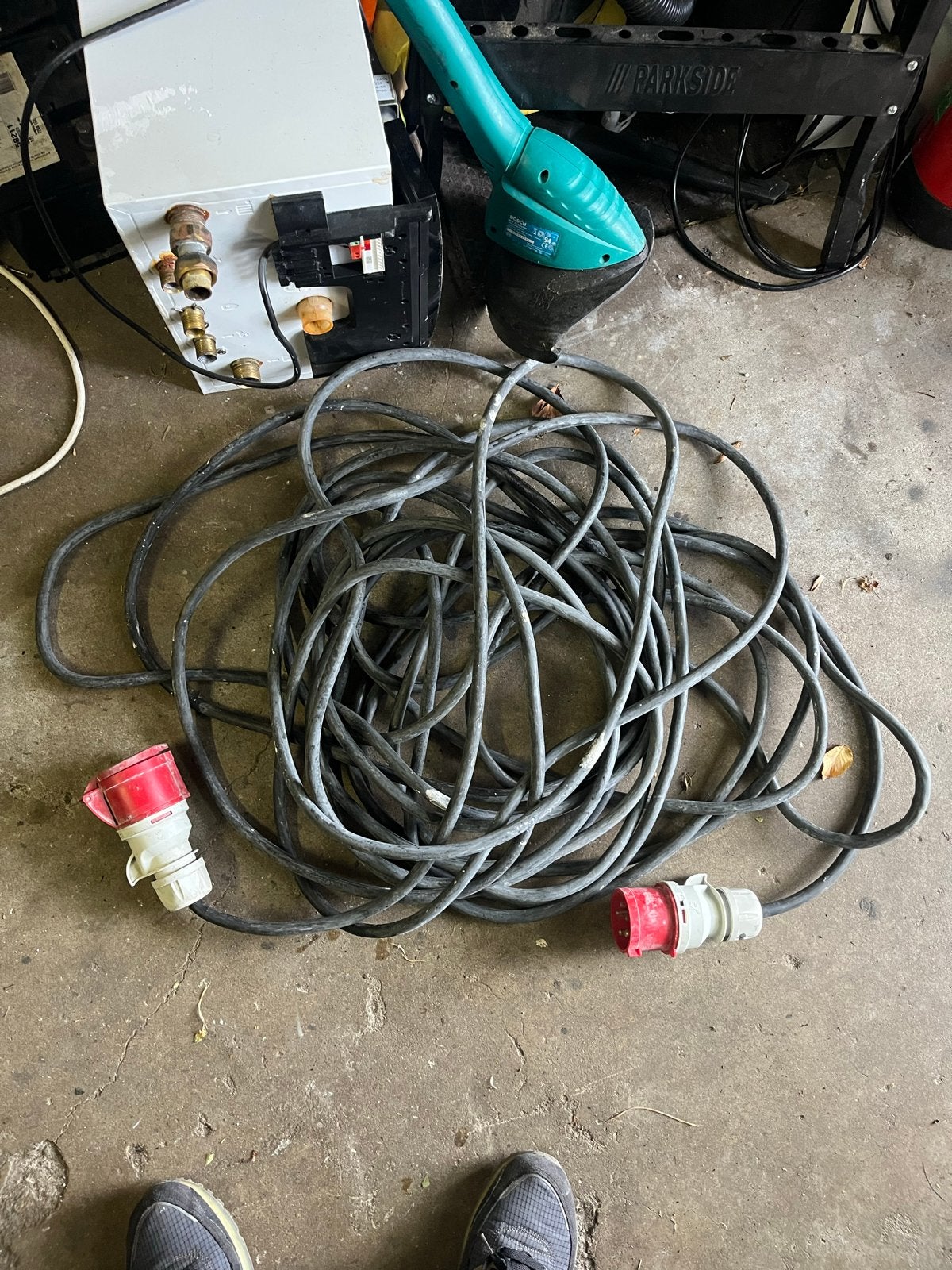 380 volt kabel 5-polig, 20 meter lang, Ophalen of Verzenden, Gebruikt, Kabel of Snoer