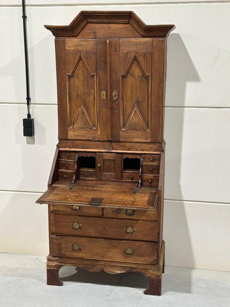 Antieke secretaire met boekenkast, Ophalen of Verzenden