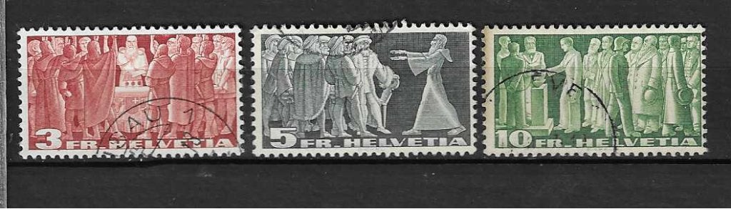 Zwitserland klassiek 1938 Mi. 328/330, Ophalen of Verzenden, Gestempeld