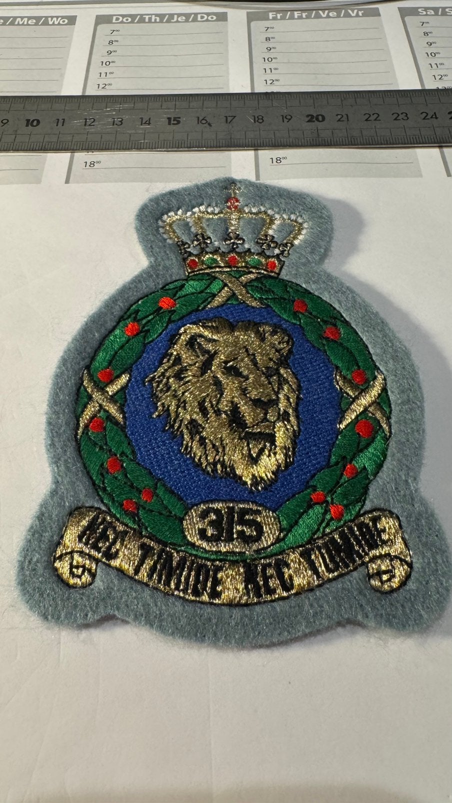 Patch luchtmacht klu 315 sqaudron kroon vilt, Ophalen of Verzenden, Luchtmacht, Nederland, Embleem of Badge