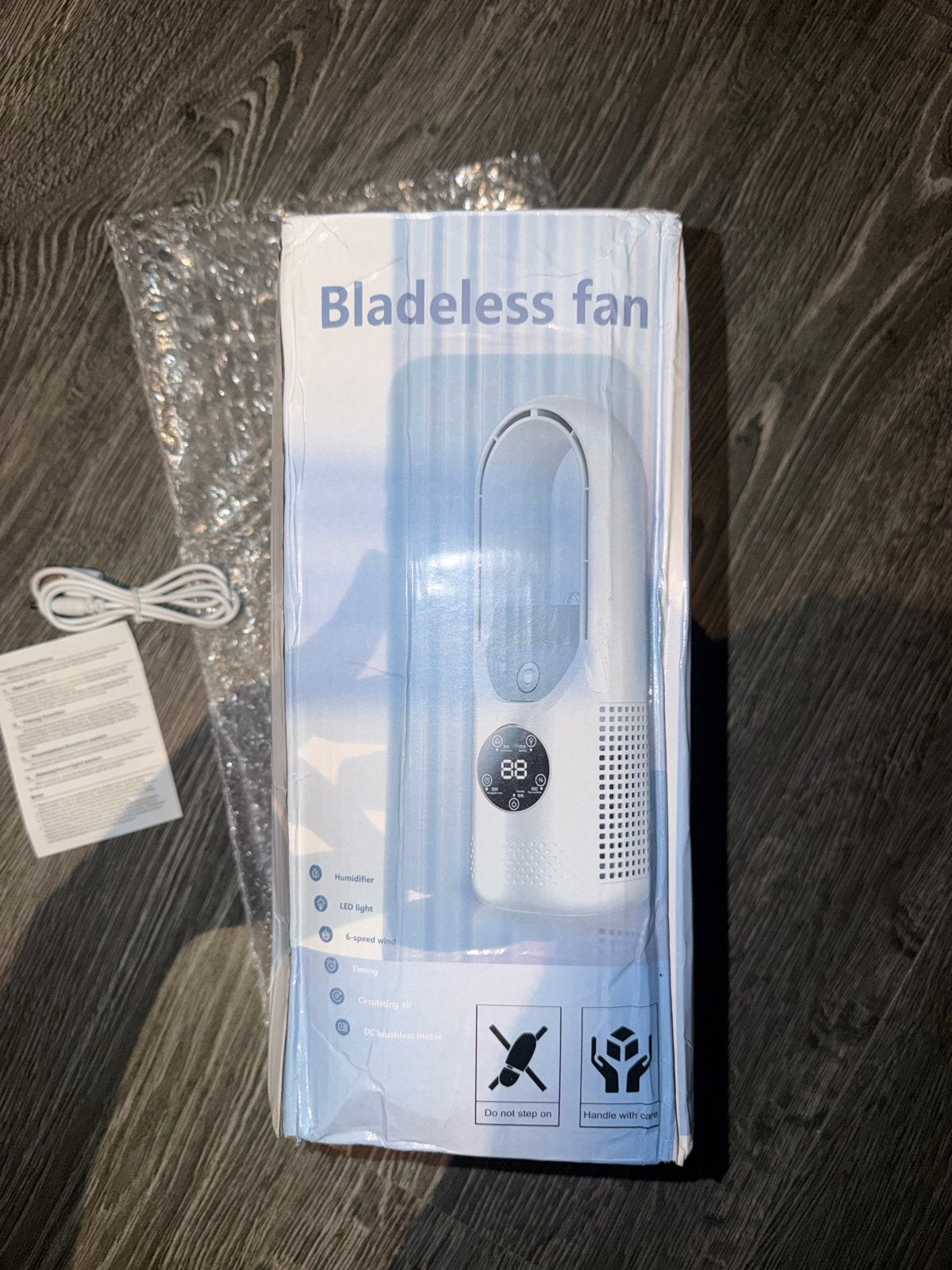 Bladeless fan met luchtbevochtiger en LED-licht, ., Nieuw, Ophalen of Verzenden, Bladeless fan