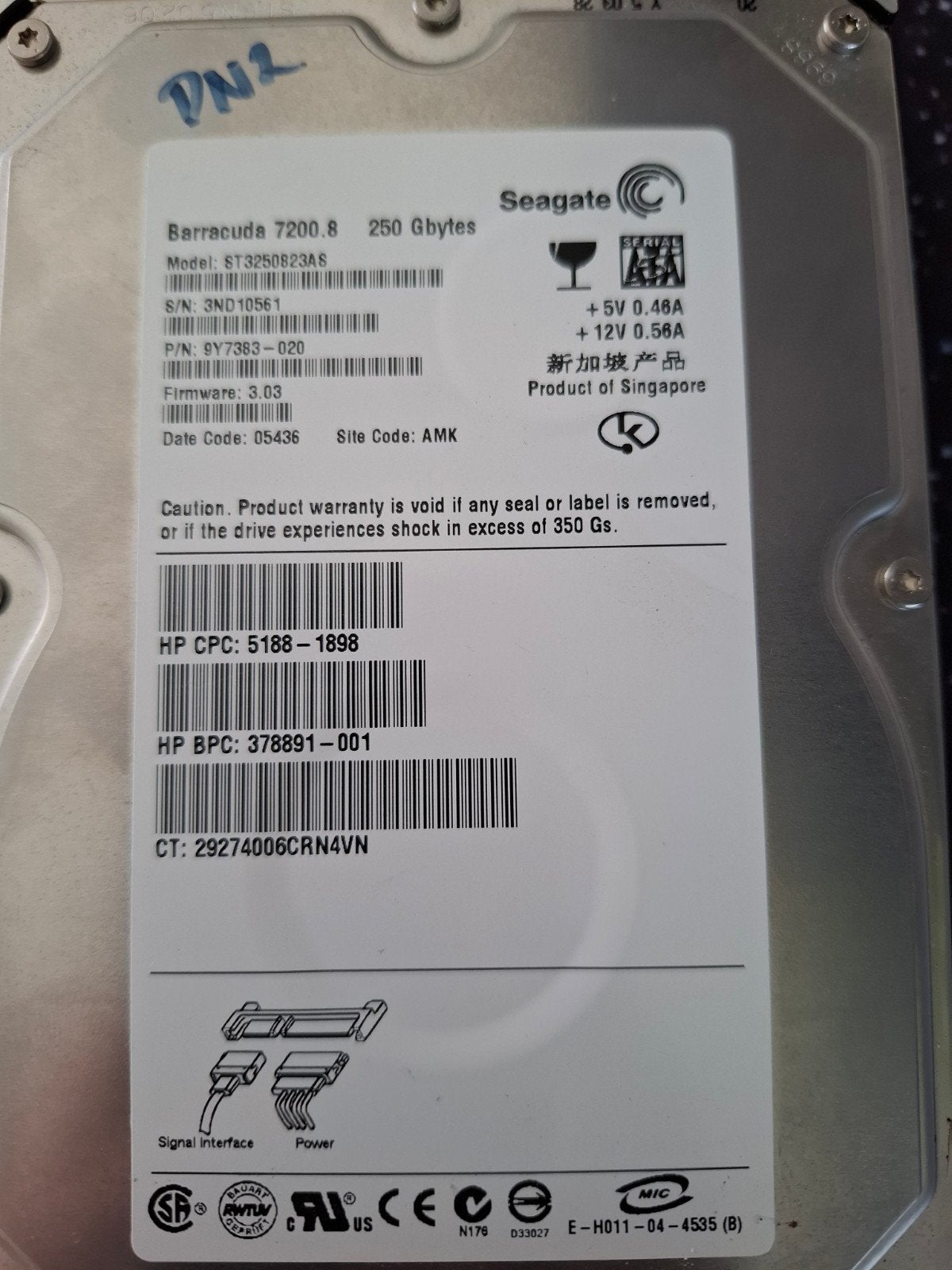 Seagate Barracuda 7200.8 250GB SATA Harde Schijf, Computers en Software, Intern, Ophalen of Verzenden, Seagate, Desktop