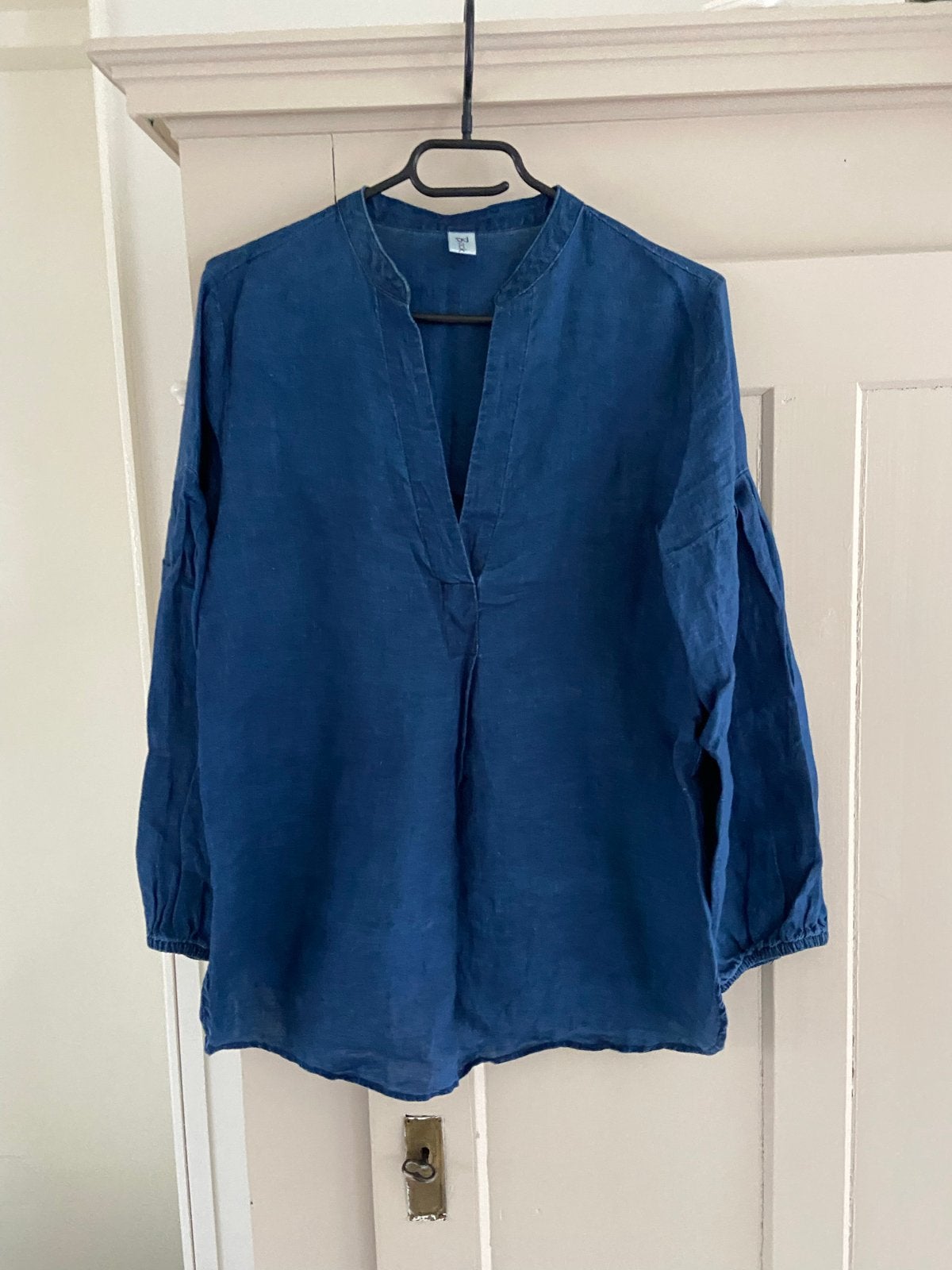 Backstage linnen blouse maat S (valt als 38), Ophalen of Verzenden, Gedragen, Maat 38/40 (M), Blauw