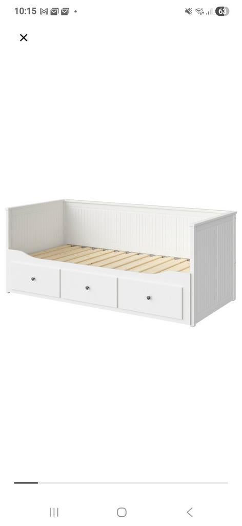 IKEA Hemnes Bedbank met 3 lades - Wit, Eenpersoons, Modern, Scandinavisch, Wit, Ophalen of Verzenden
