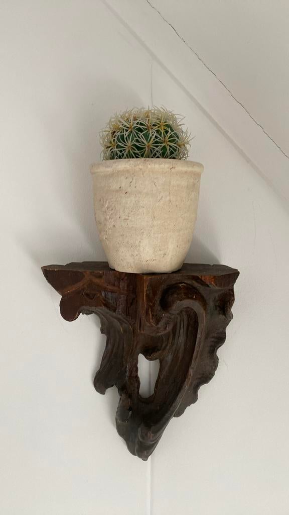 Houten antieken wandconsole, 30 hoog, 25 breed, ornament, Antiek en Kunst, Ophalen of Verzenden