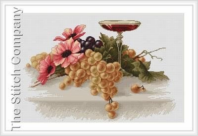 Borduurpakket Bloemen met druiven B214, ., Nieuw, Ophalen of Verzenden, .