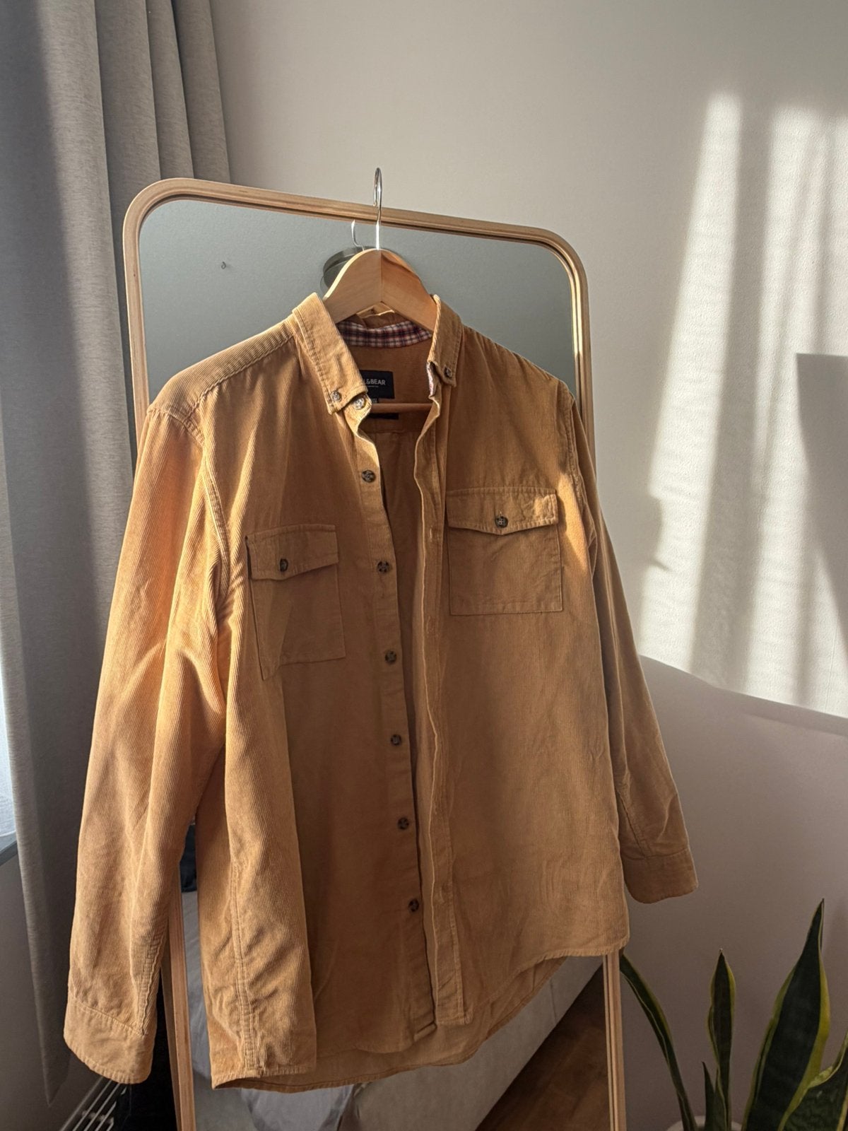 Pull & Bear Corduroy overshirt beige/caramel, Ophalen of Verzenden, Zo goed als nieuw, Beige