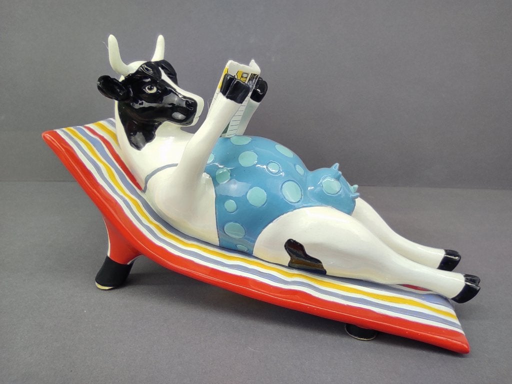 CowParade / Cow Parade Koe “Sunbather” MEDIUM (zeldzaam), Antiek en Kunst, Kunst | Designobjecten, Ophalen of Verzenden, Beeld