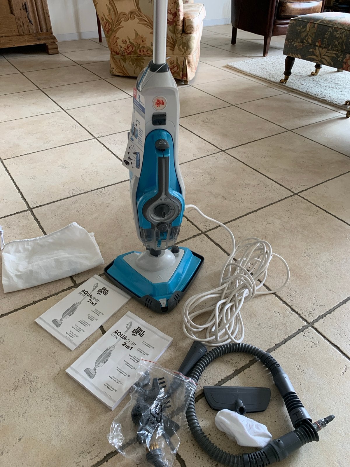 Dirt Devil AquaClean 2-in-1 Stoommop & Handstomer, Ophalen, Reservoir, Overige merken, Inclusief accessoires