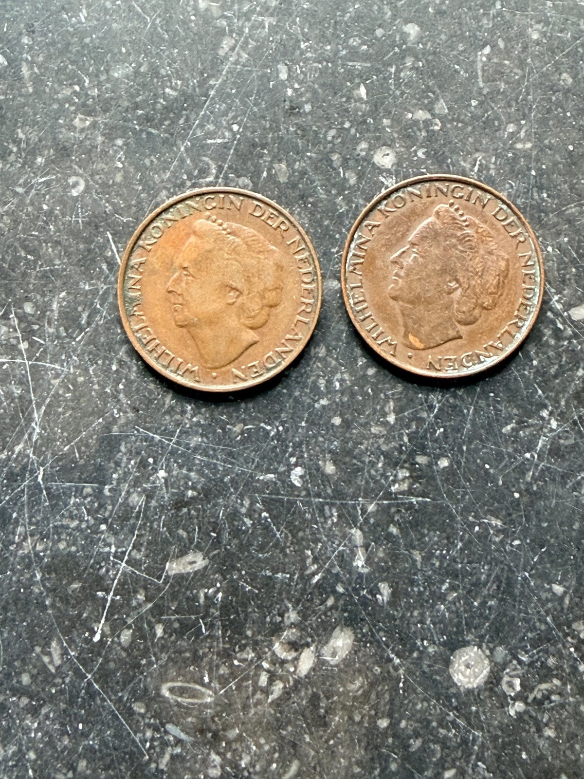2x 5 Cent munten Koningin Wilhelmina 1948, Postzegels en Munten, Ophalen of Verzenden, Koningin Wilhelmina, 5 cent, Losse munt