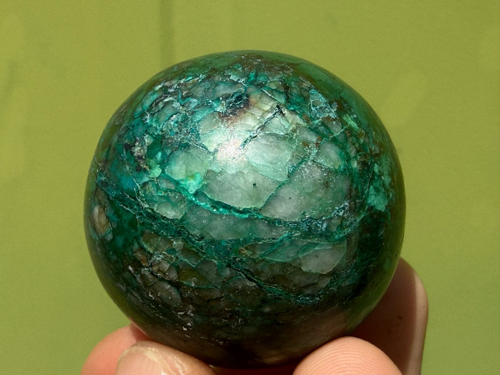 Malacolla - Chrysocolla met Malachiet bol mineralen, Ophalen of Verzenden, Mineraal