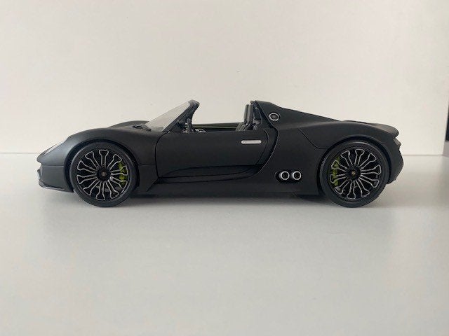 Porsche 918 Spyder Matt zwart., Ophalen of Verzenden, Zo goed als nieuw, Auto, MiniChamps