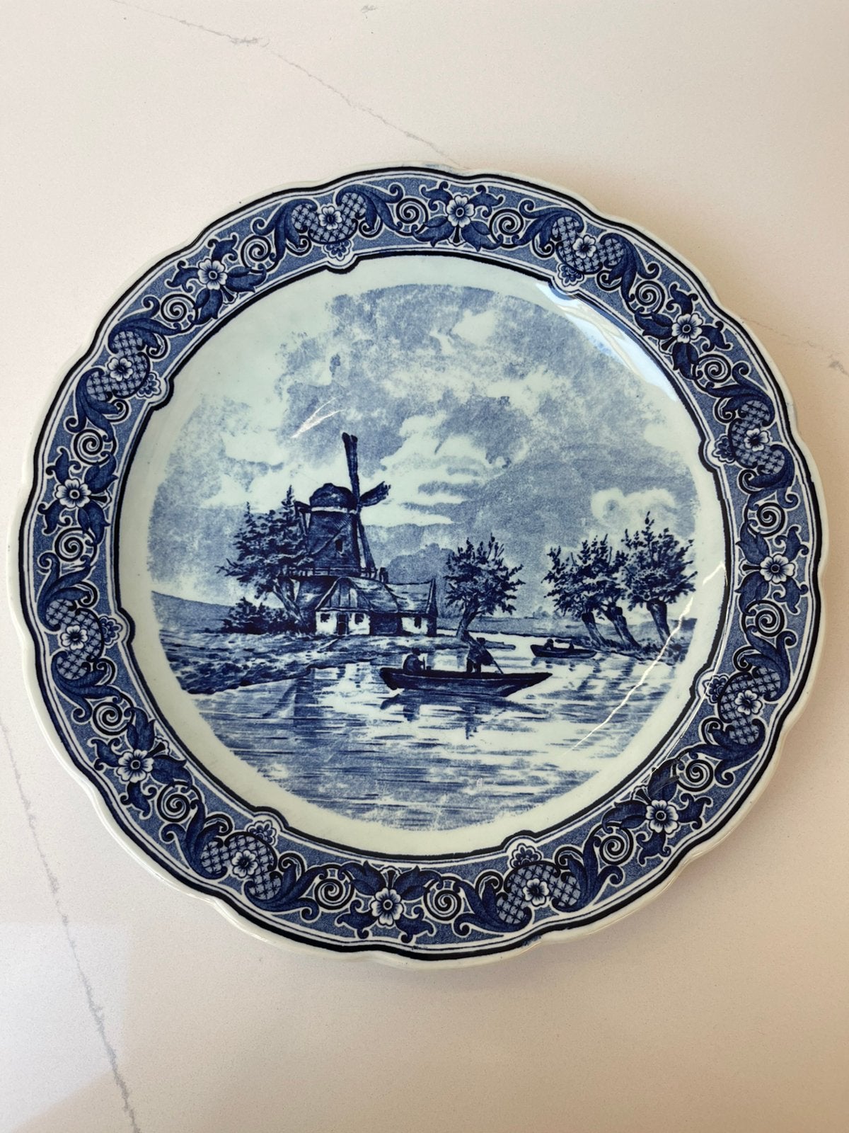 Delfts blauw wandbord Molen 31cm Royal Sphinx Maastricht, Ophalen