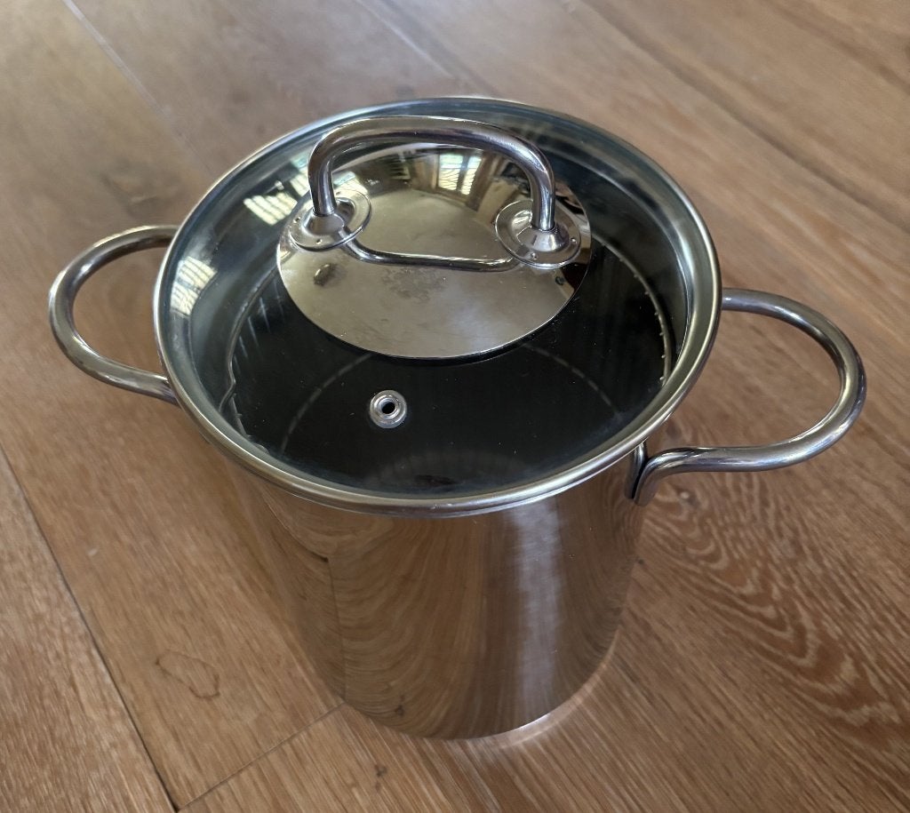 Aspergepan, RVS, 16 cm, Ophalen of Verzenden, Zo goed als nieuw, Rvs, Overige merken