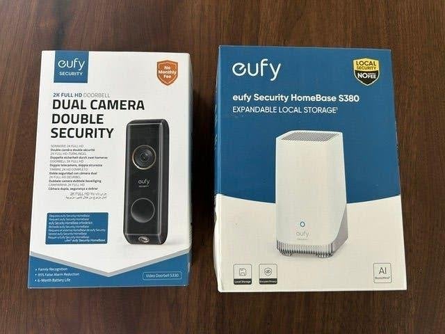 Eufy  Dual camera deurbel S330 met Homebase 3, Ophalen of Verzenden, Bewegingsdetectiesensor, Zo goed als nieuw, Draadloos