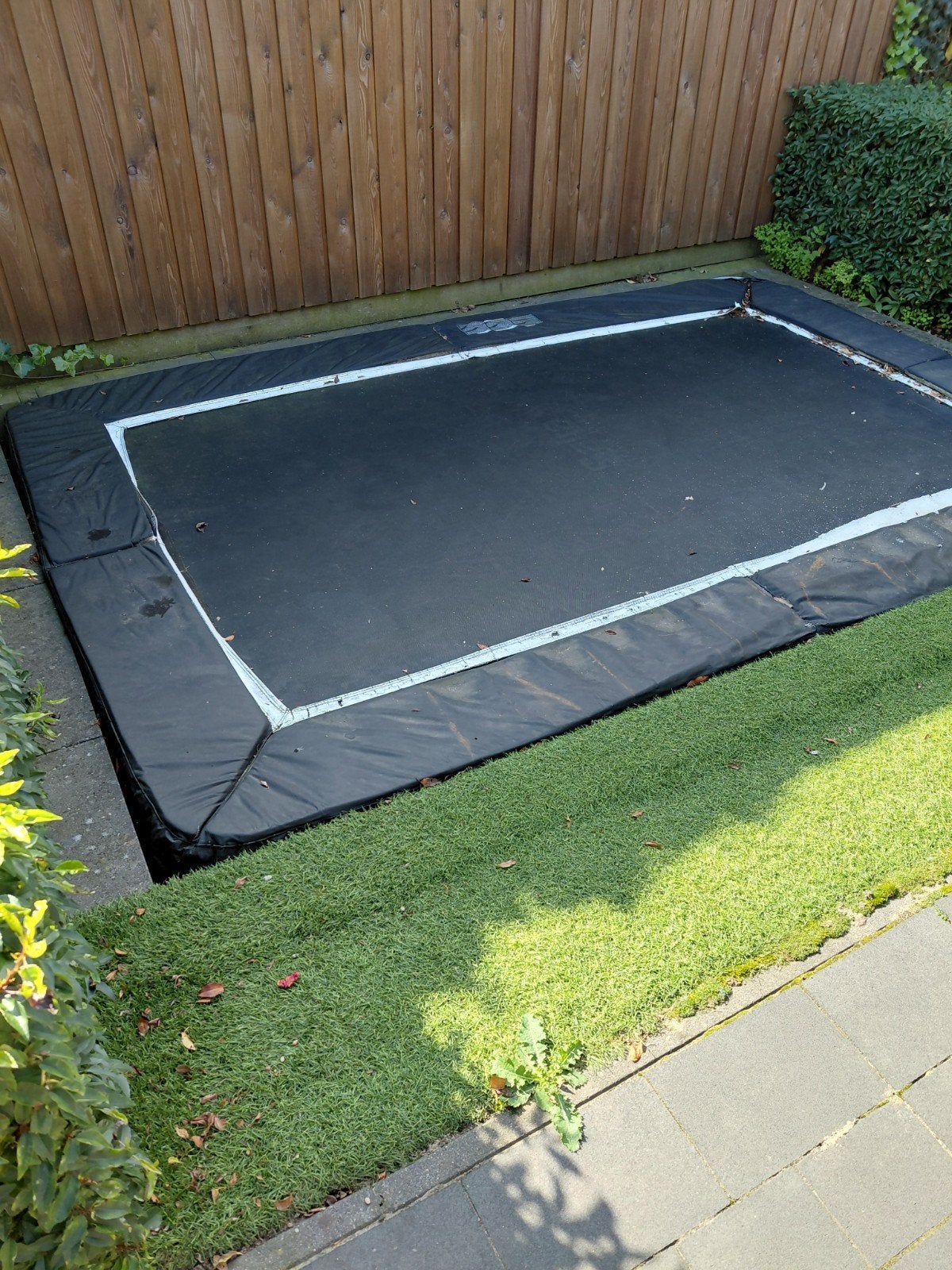 Inbouw trampoline 210x310 cm - Rand te vervangen, Ophalen, Gebruikt