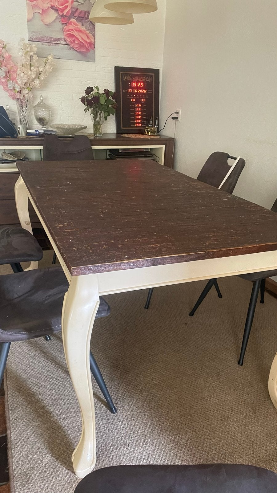 Eettafel, Huis en Inrichting, Tafels | Eettafels, Gebruikt, Vijf personen of meer, 150 tot 200 cm, Rechthoekig