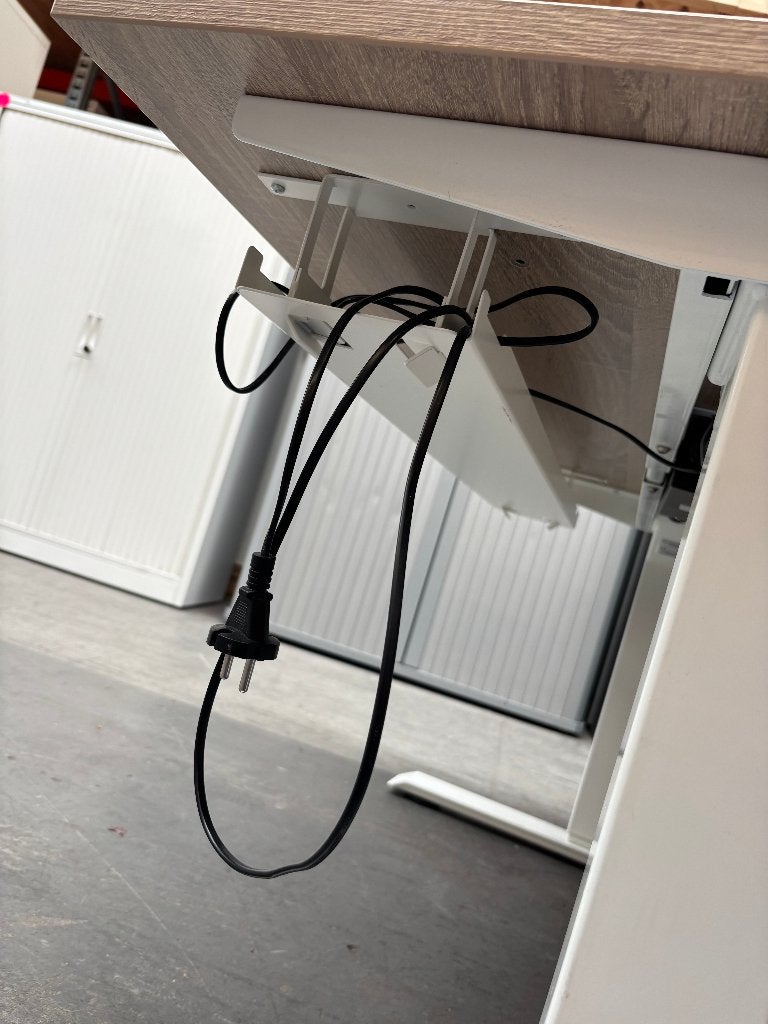 3 x Elektrisch zit sta bureau 120 x 80cm wit/eiken, Huis en Inrichting, Bureaus, Zit-sta bureau, Gebruikt, 120 cm, -